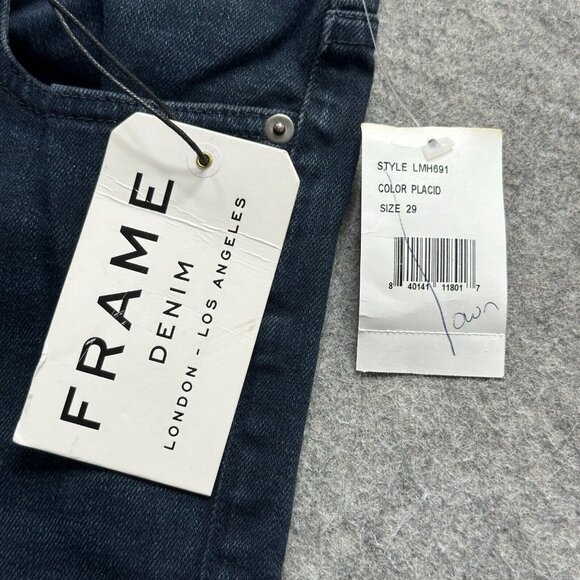 FRAME L'Homme Slim Jeans Men 29 x 34 Blue Placid Dark Wash LMH691 Stretch - Picture 5 of 16
